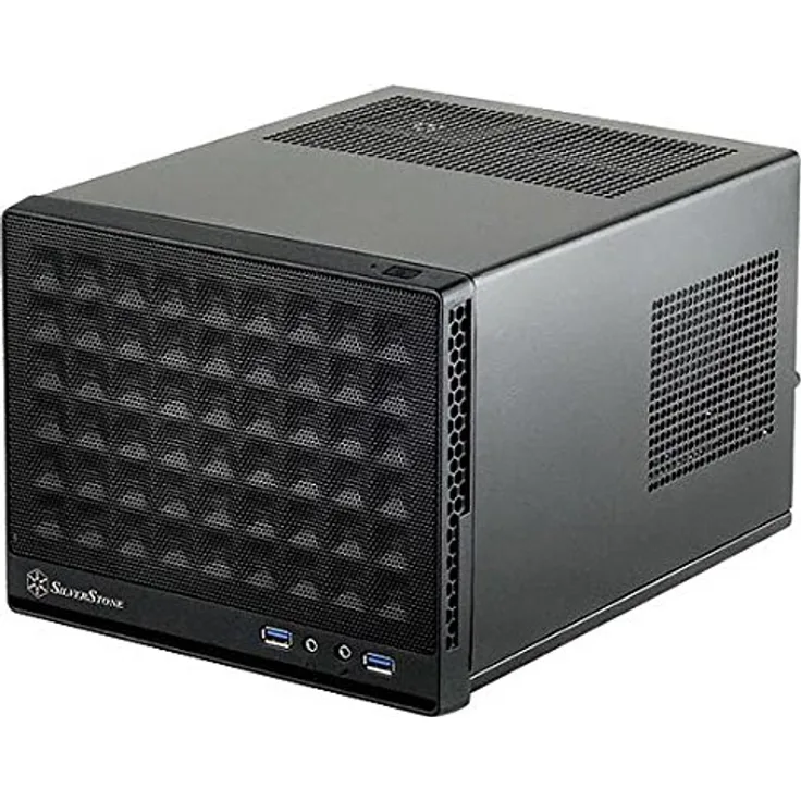 SilverStone SST-SG13B - Sugo Mini-ITX kompaktes Cube Gehäuse, Mesh-Frontblende, schwarz