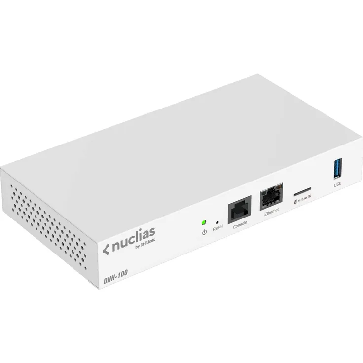 D-Link Nuclias Connect Hub DNH-100 (Management für 100 Access Points der DAP-23-26-36-Serien, 1x Gigabit LAN, 1 x MicroSD, 1x USB 3.0, L2 Roaming, Band Steering, Captive Portal, 19-Zoll Montage-Kit)