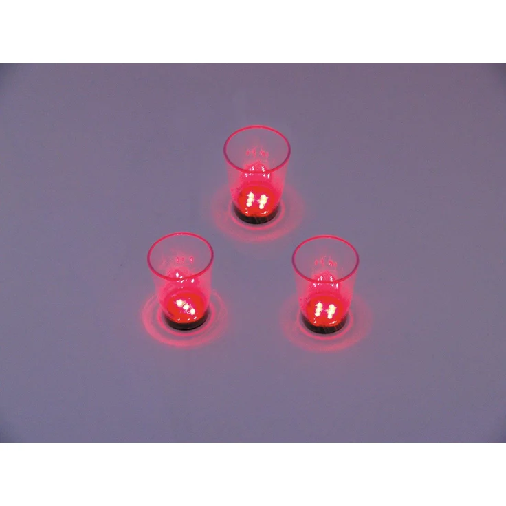 EUROPALMS LED-Glas 2cl mit Würfelspiel, rot, 3x