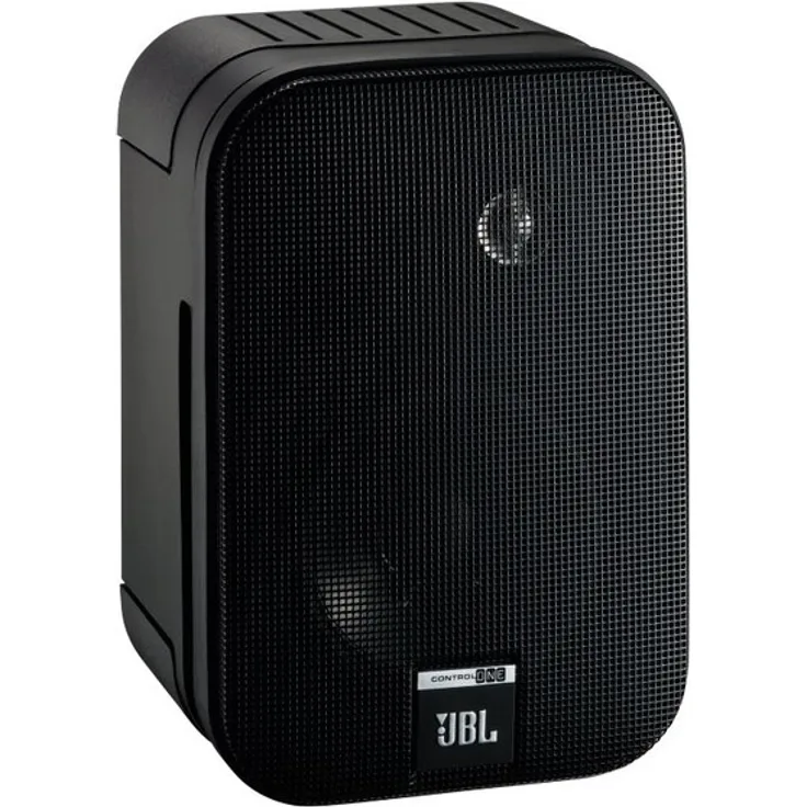 JBL Control One Robuster Kompakter Regallautsprecher Satellitenlautsprecher Studio-Monitor-Lautsprecher (1 Paar) schwarz Regallautsprecher - 50 Watt - schwarz