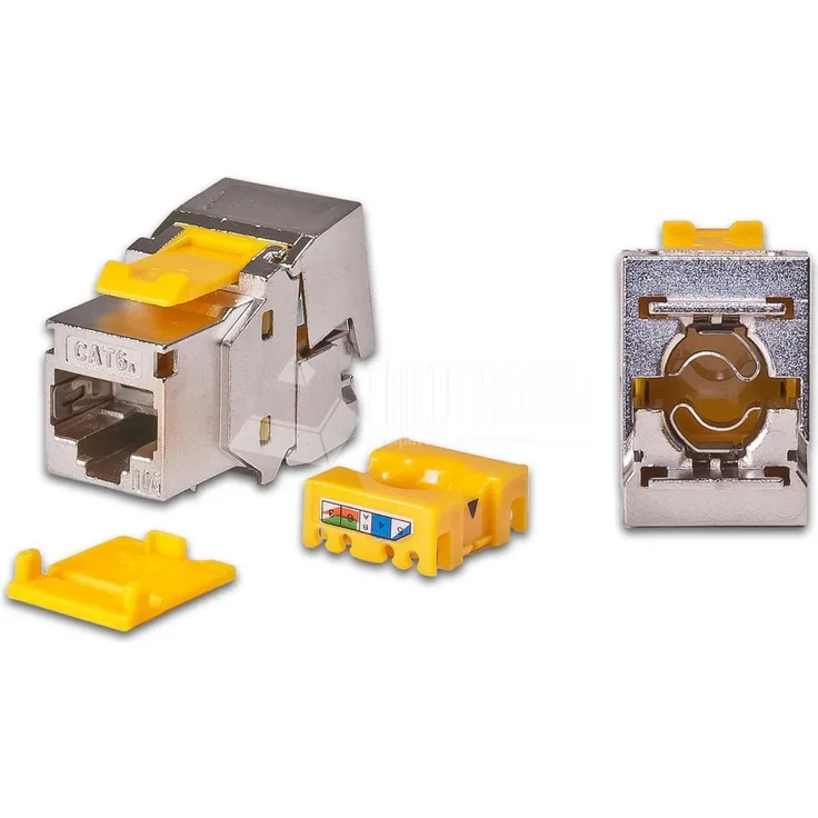 Wirewin WKS JACK KAT6A STP EA 48 Drahtverbinder Grau - Gelb (WKS JACK KAT6A STP EA 48)