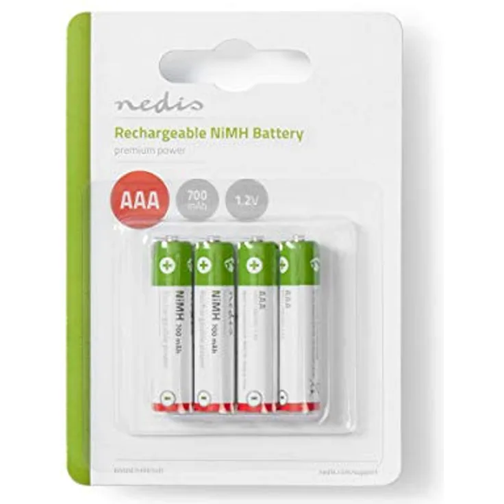 Nedis BANM7HR034B NI-MH-Akku AAA | 1,2 V | 700 mAh | 4 Stück | Blister