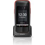 Emporia ONE V200_001 Einfach zu bedienendes Klappenhandy mit 2MP Kamera, Schwarz-Rot