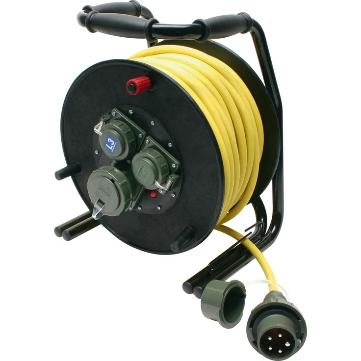 Dönges Kabeltrommel Leitungsroller THW 230-400 V, 16 A, 50 m L3-L2-Ausführung