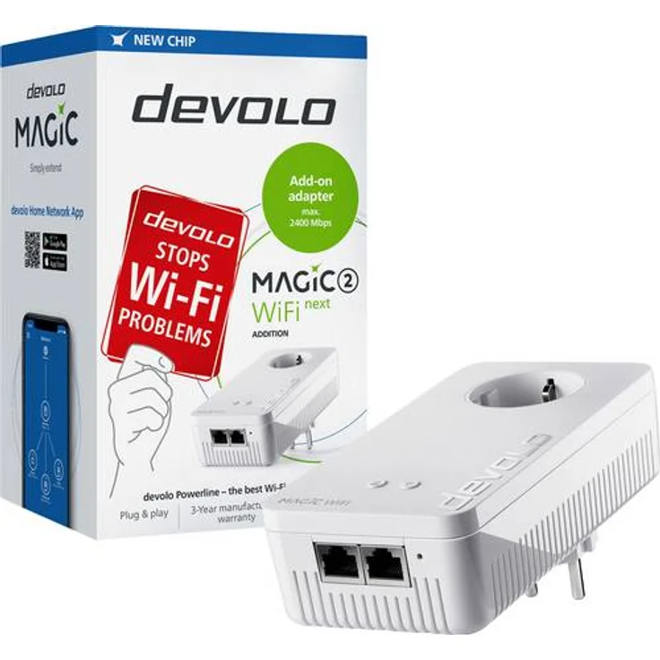 Devolo Magic 2 WiFi Next Powerline Adapter (2400Mbps, 2X Gigabit-LAN-Anschlüsse, G.hn, WLAN) – Bild 5