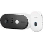 ABUS Akku-Überwachungskamera PPIC90000 WLAN HD Kamera für Innen und Außen mit Basisstation - 120 Grad Blickwinkel - 100% kabellos - weiß - 87913