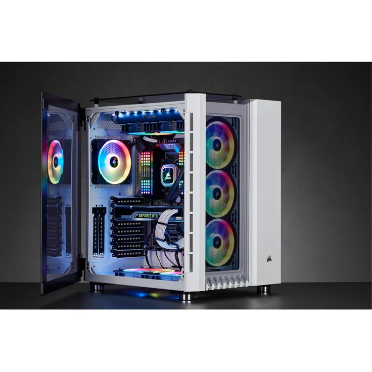 Corsair Crystal Series 680X RGB Hohem Luftdurchsatz Gehärtetem Glas ATX Smart Gaming Gehäuse, RGB LED, Weiß – Bild 5