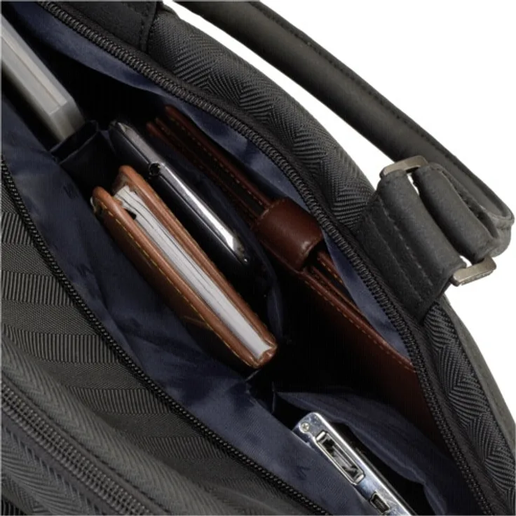 RIVACASE Tasche für Laptops bis 15.6 Hochwertige Laptoptasche mit verstärkten Seiten und einzigartiger Metallverzierung - Schwarz