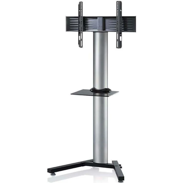 VCM TV-Standfuß LED Ständer Fernseh Standfuss Alu Glas Universal ''Stadino Mini Zwischenboden'' Schwenkbar Drehbar VESA – Bild 1