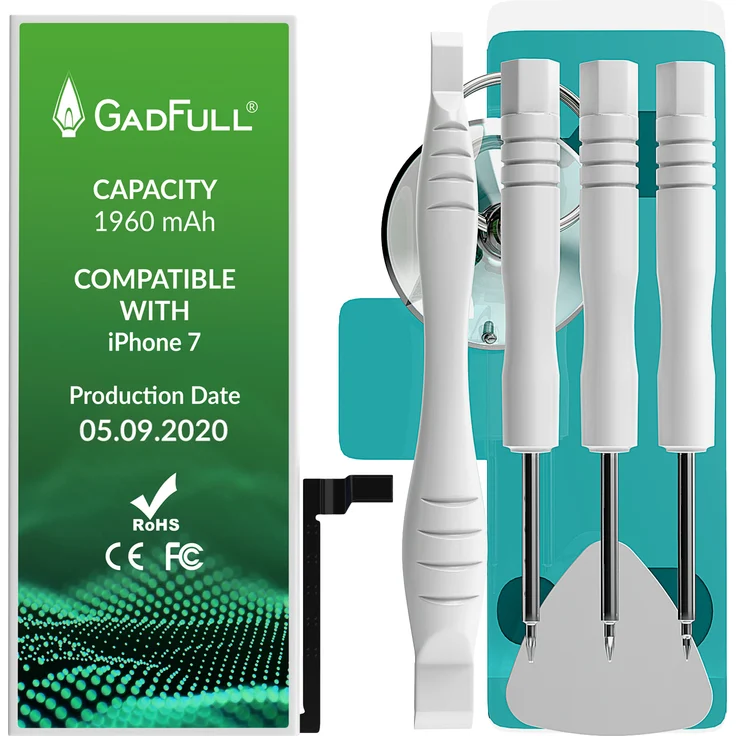 GadFull Akku, geeignet für Apple iPhone 7, inkl. Reparaturset (2020 Baujahr) – Bild 1