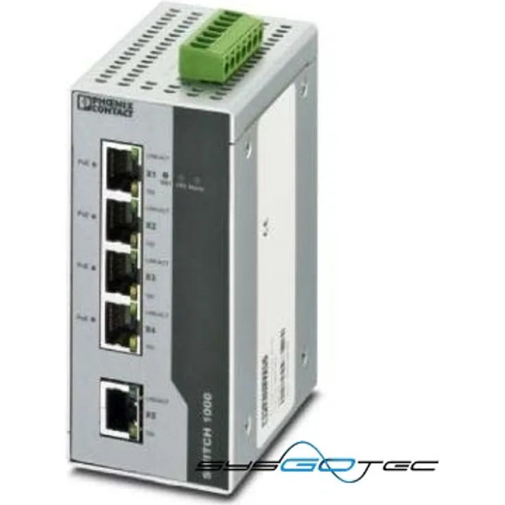 Phoenix Contact Industrial Ethernet Switch - FL SWITCH 1001T-4POE 2891064 24 V-CD Anzahl Ethernet Ports 5 (2891064)