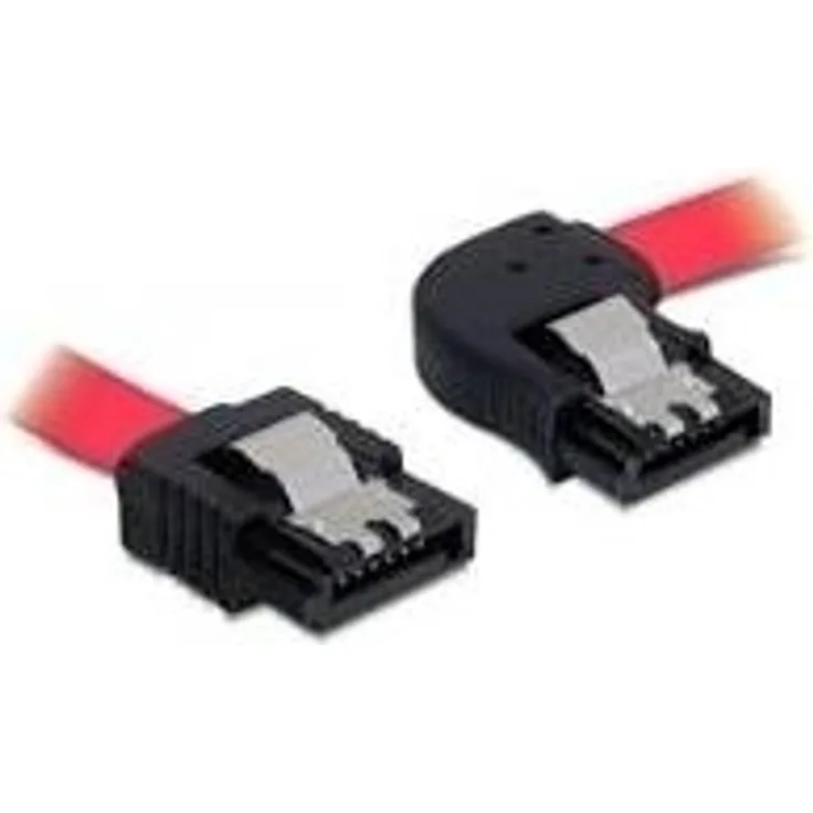 DeLOCK Cable SATA - Serial ATA-Kabel - Serial ATA 150/300 - Serial ATA, 7-polig - Serial ATA, 7-polig - 30cm - rechts abgewinkelter Anschluss, verriegelt - Rot (82606)