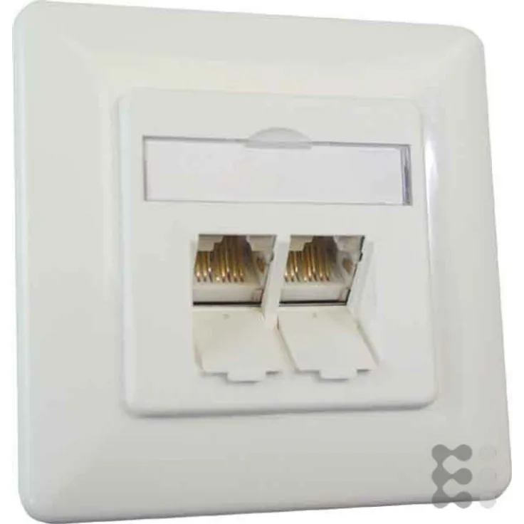 Metz Connect Anschlussdose,Kat.6 TN E-DATC6-2UP-rws 2xRJ45,UP,rws Kommunikationsanschlussdose Kupfer