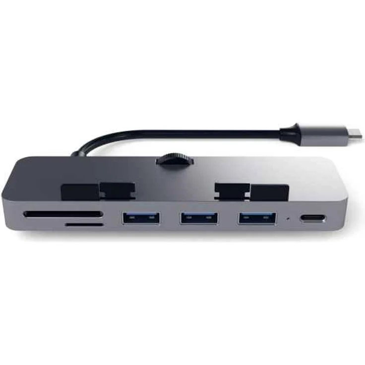 Satechi Aluminium Typ-C Klammer Hub Pro mit USB-C Datenanschluss, 3 USB 3.0 Anschlüssen, Micro/SD Kartenlesegerät für Das 2017er iMac und iMac Pro (Space Grau) – Bild 2