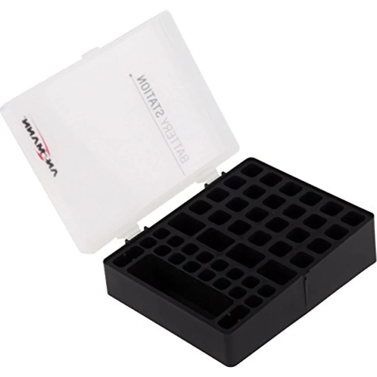 ANSMANN Batteriebox für AAA Micro, AA Mignon & 9V Block Akkus und Batterien - Praktische Akkubox zum Schutz & Transport für 48 Accus - Batterie Box & Akku Box zur Aufbewahrung – Bild 1
