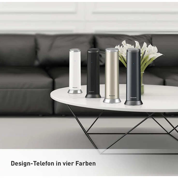 Panasonic KX-TGK220GN Design-Telefon mit Anrufbeantworter & Wecker, Haustelefon (schnurlos), HD-Telefonie, Champagner – Bild 4