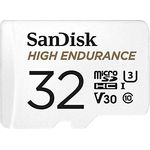SanDisk High Endurance microSD Karte 32GB (für Dashcams und Heimüberwachungssysteme, hohe Belastbarkeit und Haltbarkeit, Full HD-Videos aufnehmen)