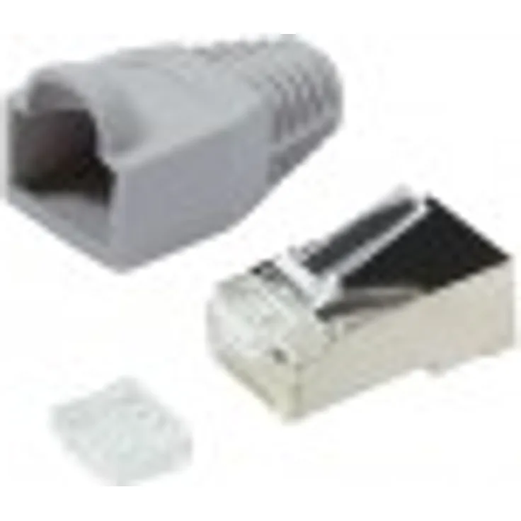 2 x CAT6 RJ45 Patchkabel Modular Crimp Stecker geschirmt grau CAT 6 Netzwerk