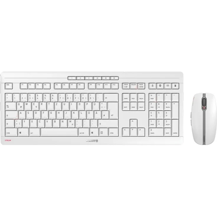 CHERRY STREAM DESKTOP - Tastatur-und-Maus-Set - kabellos - 2.4 GHz - US mit Euro-Symbol QWERTY - CHERRY SX - Pale Gray (JD-8500EU-0) – Bild 1
