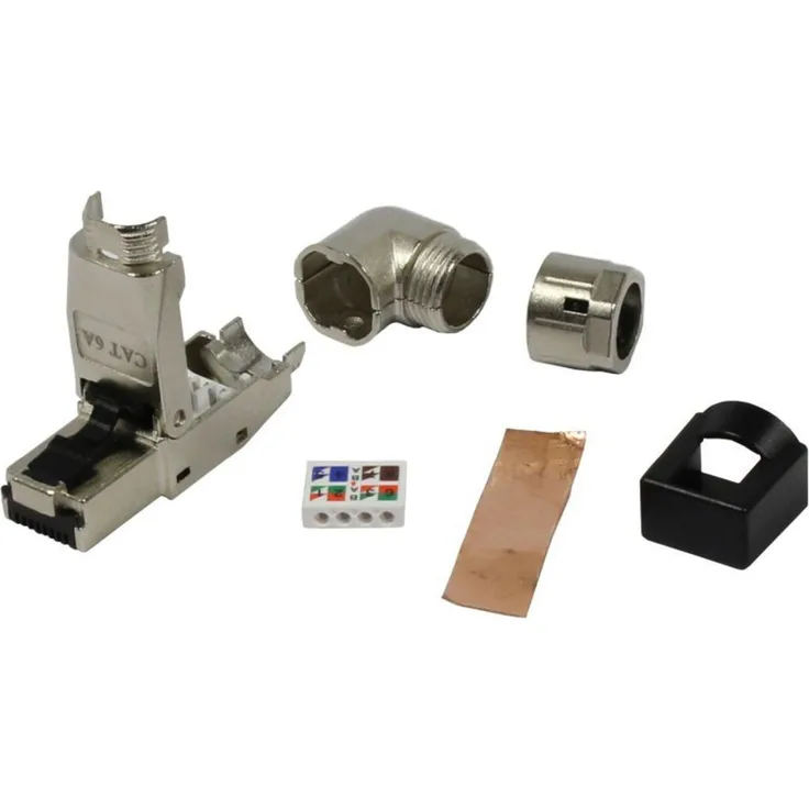 TP-Stecker TP Feldkonfektionierbar CAT6A RJ45 Werkzeuglos gerade-gewinkelt Synergy 21.