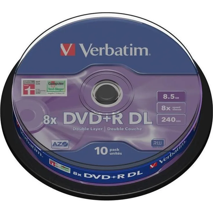 Verbatim DVD+R 8.5GB DL 8x, 10er Spindel (43666)