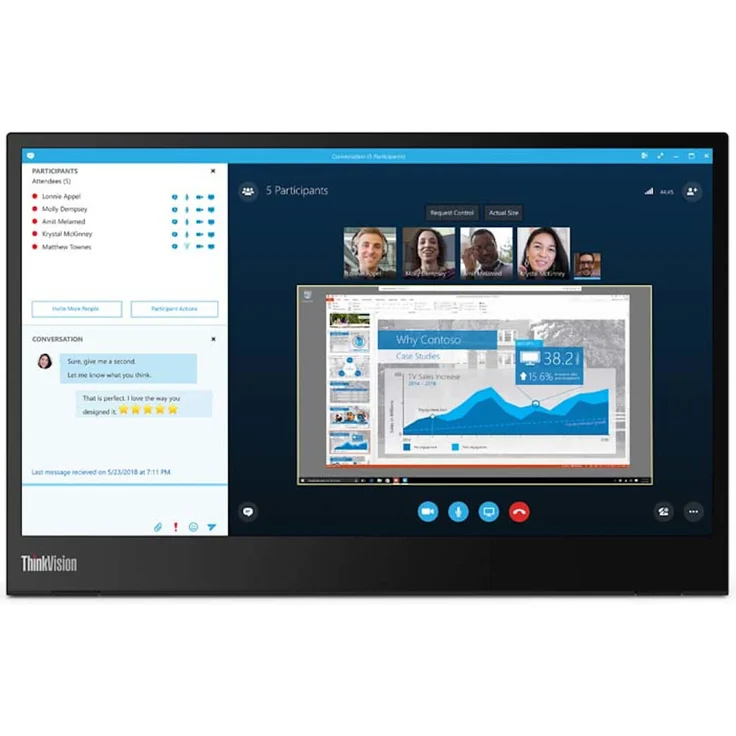Lenovo ThinkVision M14 (61DDUAT6EU) - 14 Zoll, Full HD (1920 x 1080), IPS-Panel, 60Hz, 6ms, 300cd/m² – Bild 2