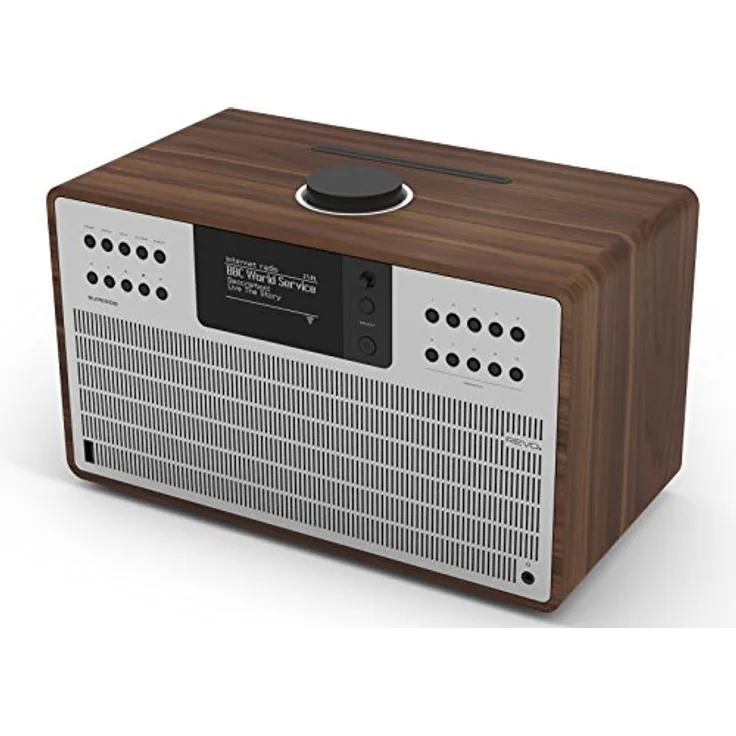 Revo SuperCD Internet--DAB+ Radio mit CD (40 Watt, Stereo Sound, CD-Player, Internet-DAB+-DAB-UKW,Spotify,WLAN,LAN,Aux In,Line-Out,inkl. Netzteil) walnuss-Silber