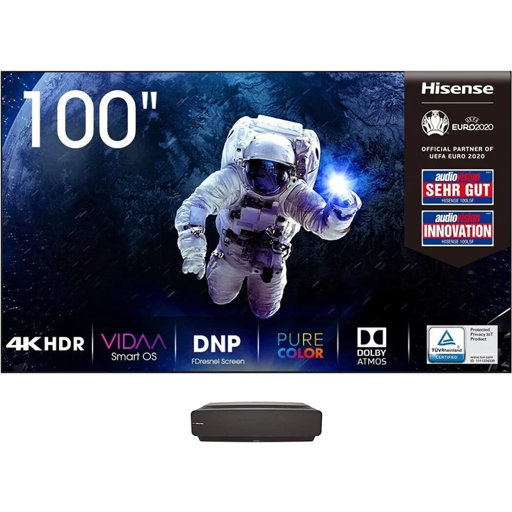 Hisense 100L5F-B12 Heimkino-Beamer, DMD/DLP, 4K (3840 x 2160), Kontrast 1000:1, 2700 ANSI-Lumen, Bildverhältnis 16:9, WLAN, schwarz – Bild 4