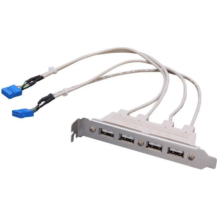 StarTech.com 4 Port USB 2.0 Buchse Slotblech Adapter mit 2x 10-Pin Mainboard Header