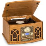 NR-620 DAB Stereoanlage Holz Plattenspieler DAB+ CD-Player schwarz Braun