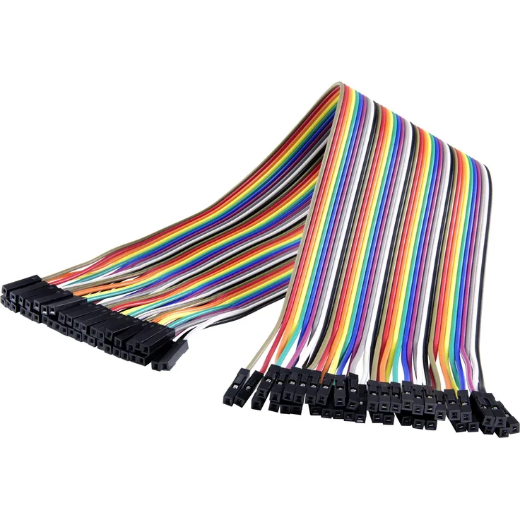Renkforce JKFF403 Jumper-Kabel Arduino, Banana Pi, Raspberry Pi (40x Drahtbrücken-Buchse - 40x Drahtbrücken-Buchse) 30.00cm Bunt