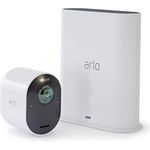 Arlo Ultra Überwachungskamera & Alarmanlage, 4K UHD, 1er Set, Smart Home, kabellos, Innen-Außen, Farbnachtsicht, 180 Grad Blickwinkel, WLAN, 2-Wege Audio, Spotlight, Bewegungsmelder, (VMS5140) - Weiß
