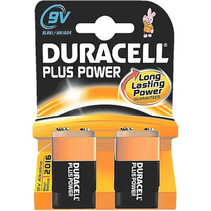 Duracell Plus Power Alkaline Batterien 9V (MN 1604) 2er Pack