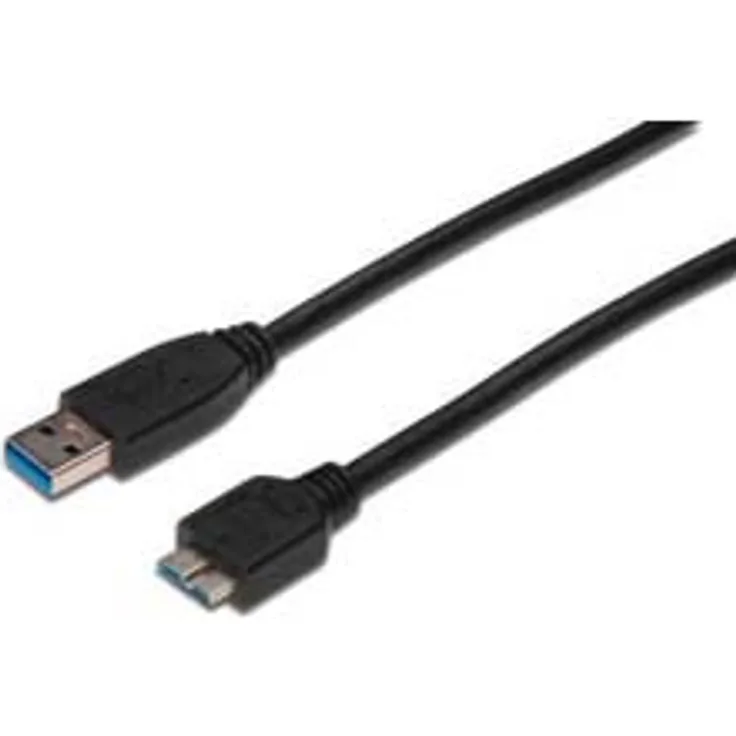 Planet ASSMANN - USB-Kabel - USB Typ A, 4-polig (M) - 9-polig Micro-USB Typ B (M) - 25 cm (USB 3.0) - geformt - Schwarz (AK-300117-003-S)