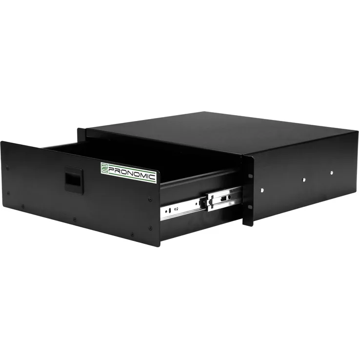Pronomic RD-103 Rackschublade 3 HE (Schublade für 19 Zoll Rack, Snaplock, Stahlblech) schwarz