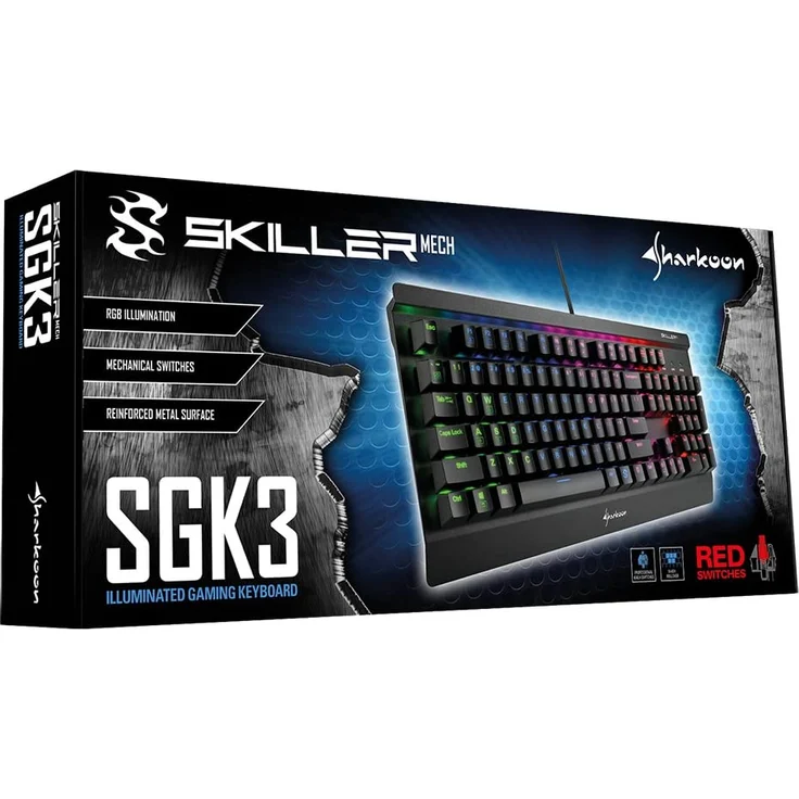 Sharkoon Skiller MECH SGK3 - Tastatur - backlit - USB - Deutsch QWERTZ - Kailh Red (4044951019700) – Bild 4