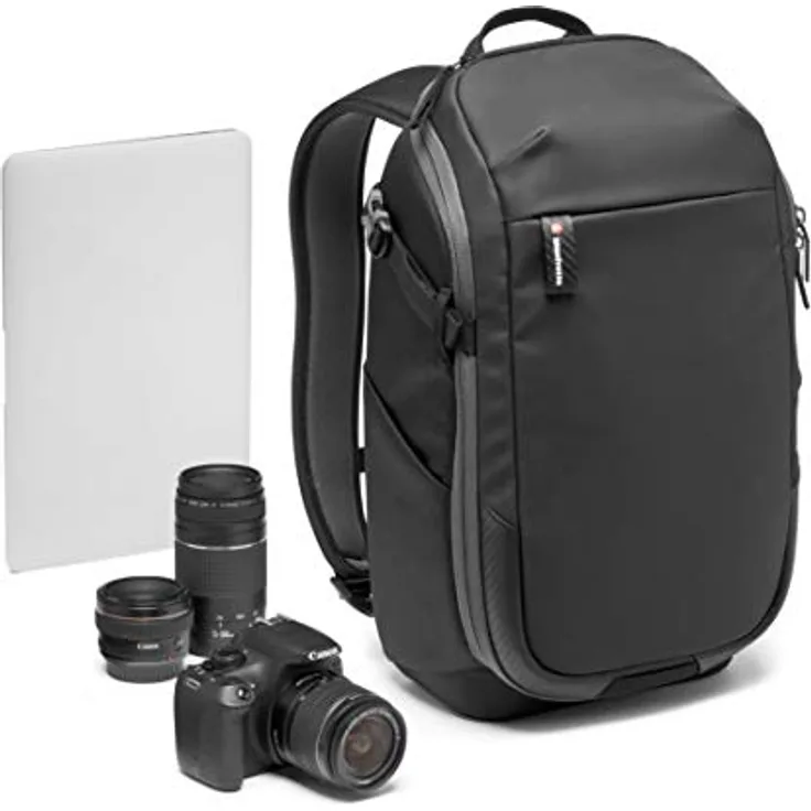 Manfrotto MB MA2-BP-C Advanced² Compact Kamera- und Laptop-Rucksack für DSLR-CSC Kameras und Standardobjektive, mit variablen gepolsterten Trennwänden, Stativbefestigung, beschichteter Stoff