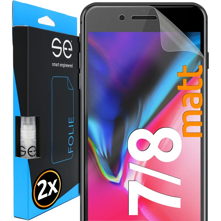 smart engineered Matte Schutzfolie, geeignet für Apple iPhone 7/iPhone 8, Displayschutzfolie, matt – Bild 1