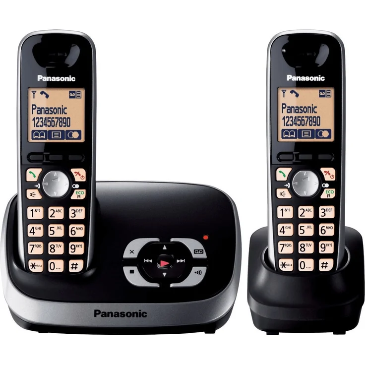 Panasonic KX-TG6522GB Duo Schnurlostelefon mit Anrufbeantworter schwarz – Bild 2