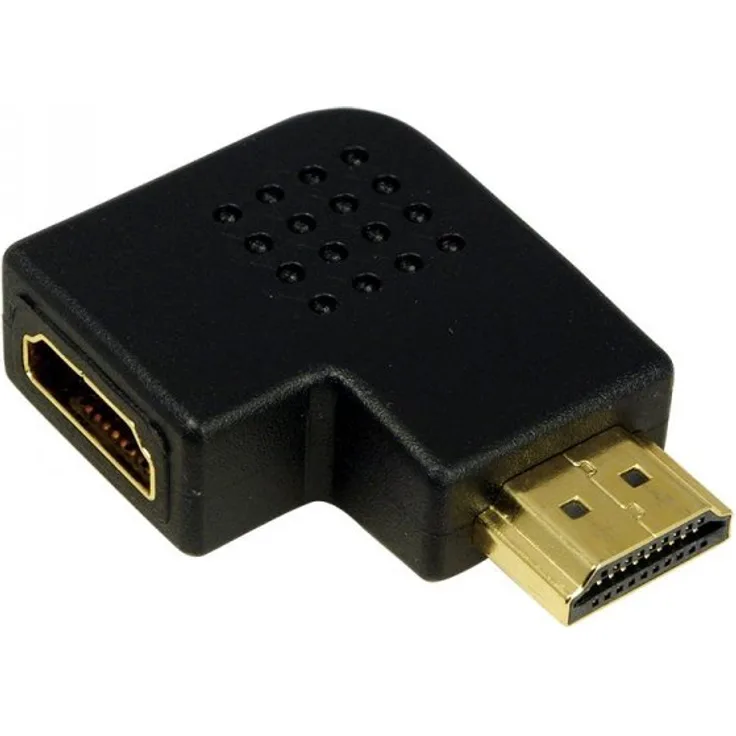LogiLink - HDMI rechtwinkliger Adapter - HDMI (W) bis HDMI (M) - Schwarz - 90° Stecker