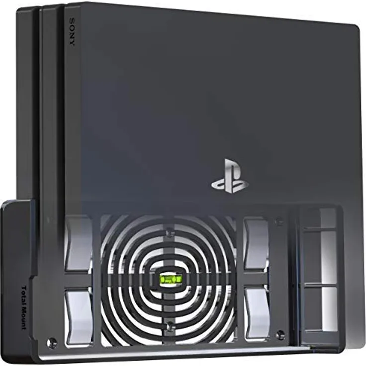 TotalMount Wandhalterung für Sony PlayStation 4 Pro Konsole mit Hitze Management und Sicherheits-Klip Schwarz - Preisvergleich