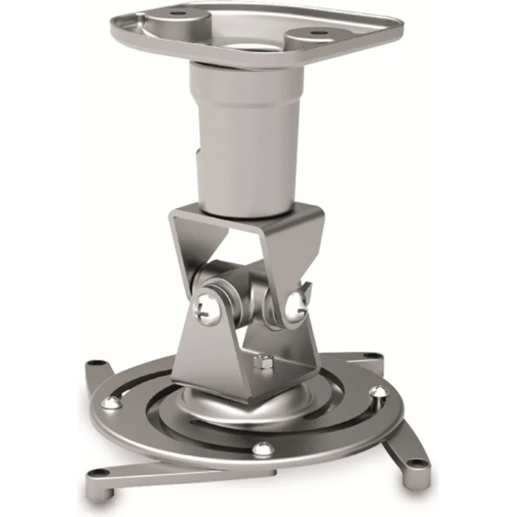 PureMounts PM-SPIDER-PLUS-S Beamer Deckenhalterung, neigbar 25°, drehbar, Deckenabstand: 225mm, Traglast max. 15kg, Lochabstand 180-310mm, silber – Bild 1