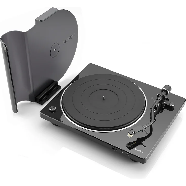 Denon DP450USBBKEM Plattenspieler (USB Aufnahme, Riemenantrieb, Tonarmlift, eingebauter Vorverstärker, S-Tonarm) Schwarz – Bild 2