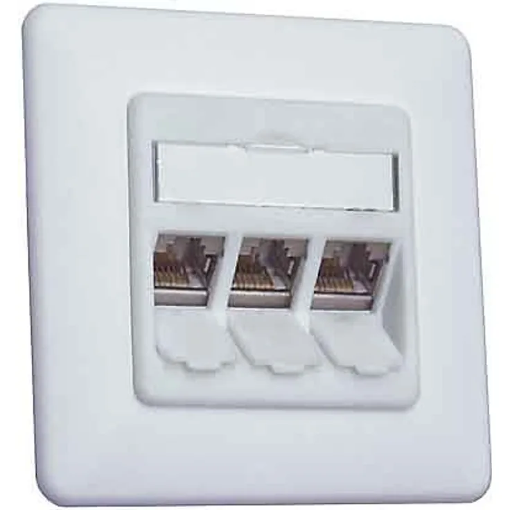 Metz Connect Anschlussdose, Cat.6A 3xRJ45,UP,rws TN E-DATmod-3UP