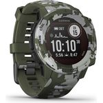 Garmin Instinct Solar Smartwatch GPS, Unisex, 45mm, Kunststoffgehäuse, Camo Grün (010-02293-06)