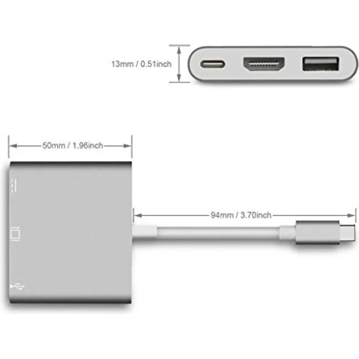 Nilox nlx-tc-hdmiusbt – Mini Docking Station USB Type-C, ()