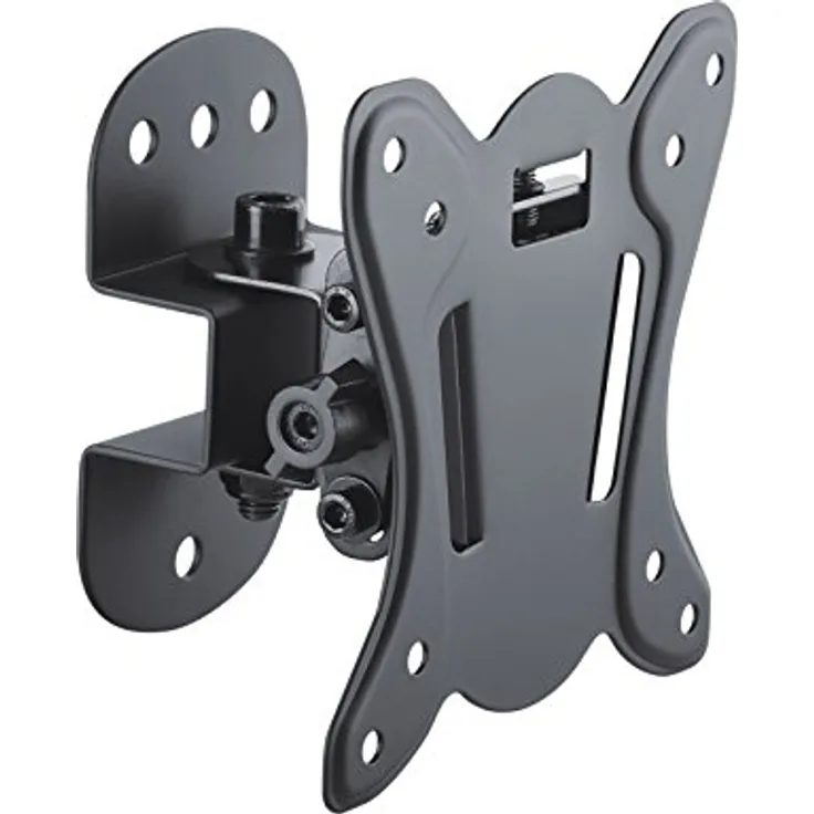 PureMounts FM10-100 Wandhalterung für TV Geräte mit 33-69cm (13-27''), VESA: 100x100, neigbar: 3°--12°, schwenkbar: +--25°, Wandabstand: 75mm, Traglast max: 25kg, schwarz