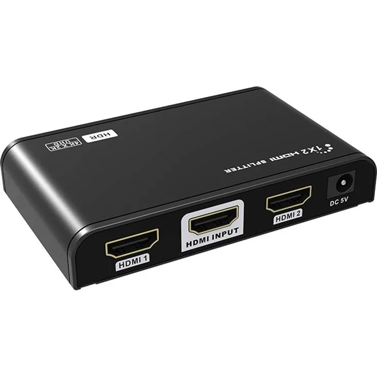 Techly IDATA HDMI2-4K2HDR - Videosplitter (HDMI, 5 W, 0-60 °C, 20-90%, 2X HDMI, 3840 x 2160 Pixel)