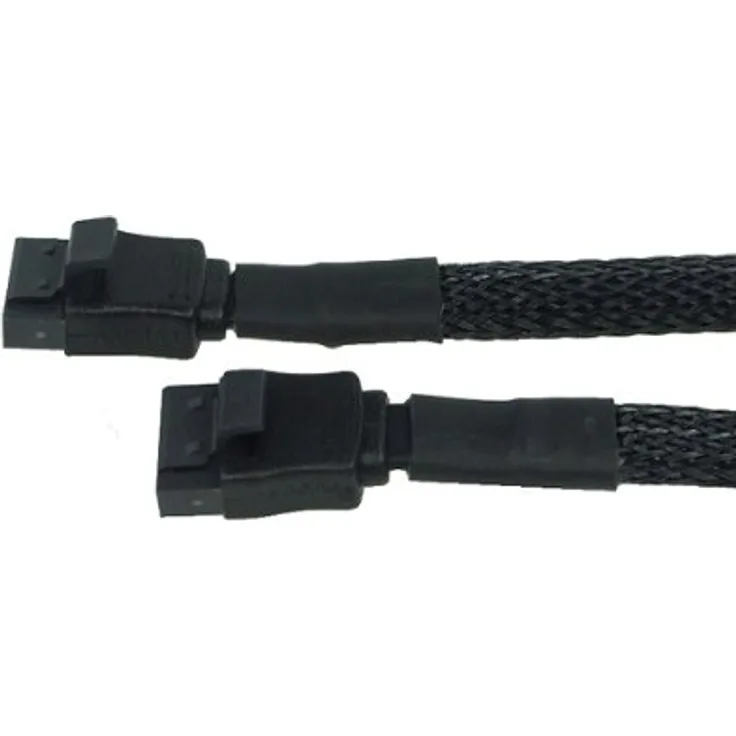Phobya SATA 3.0 connection cable straight with safety latch 15cm - black