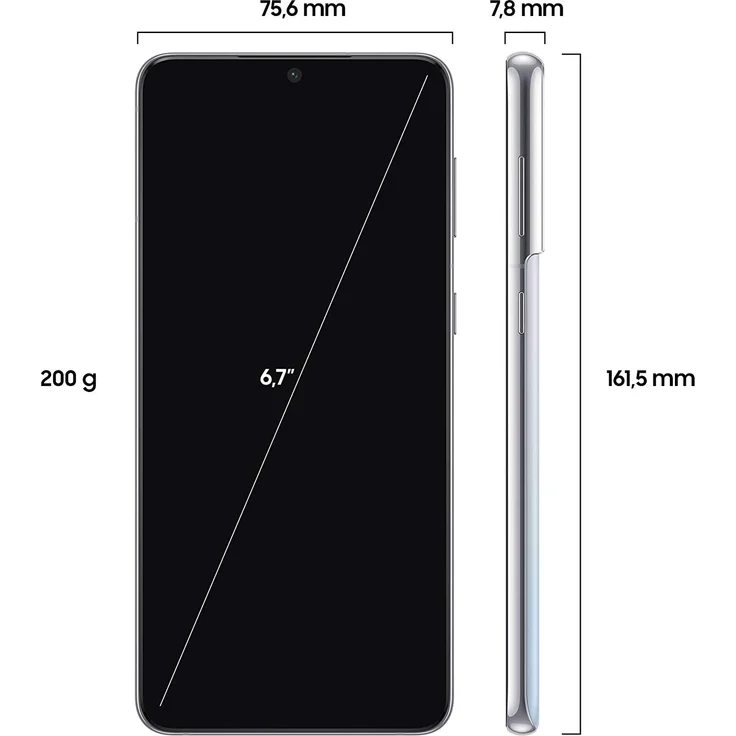 Samsung Galaxy S21 Plus 5G Smartphone 17,02cm (6,7 Zoll) AMOLED-Display, 128GB interner Speicher, 8GB RAM, Dual-SIM, Phantom Silver – Bild 2